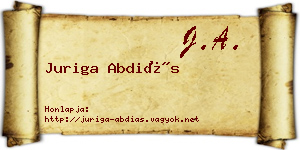 Juriga Abdiás névjegykártya